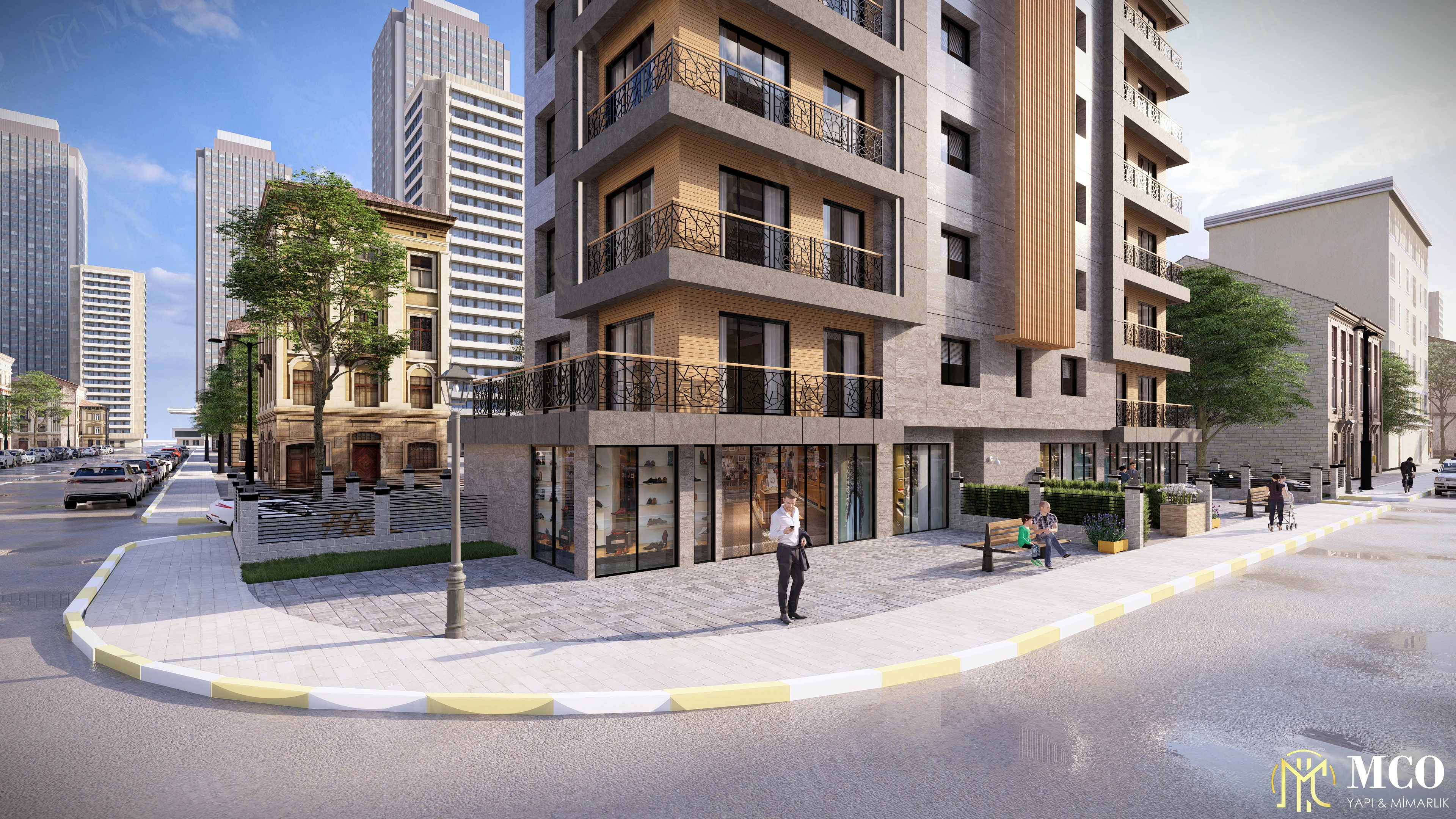 Buca mimarlık ofisi Şirinyer Kentsel Dönüşüm Apartman Dış Cephe 3D Render Tasarımı