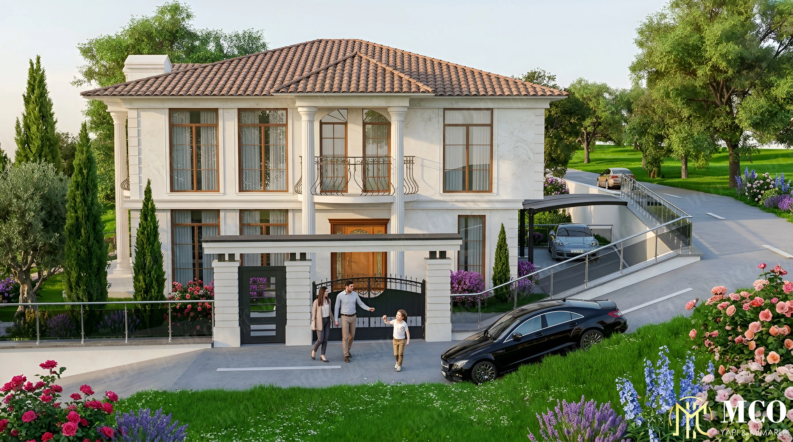 İzmir merkezli üstün mühendislik disipliniyle Giresun'da hayata geçirilen Piraziz villa projesi genel görünümü.