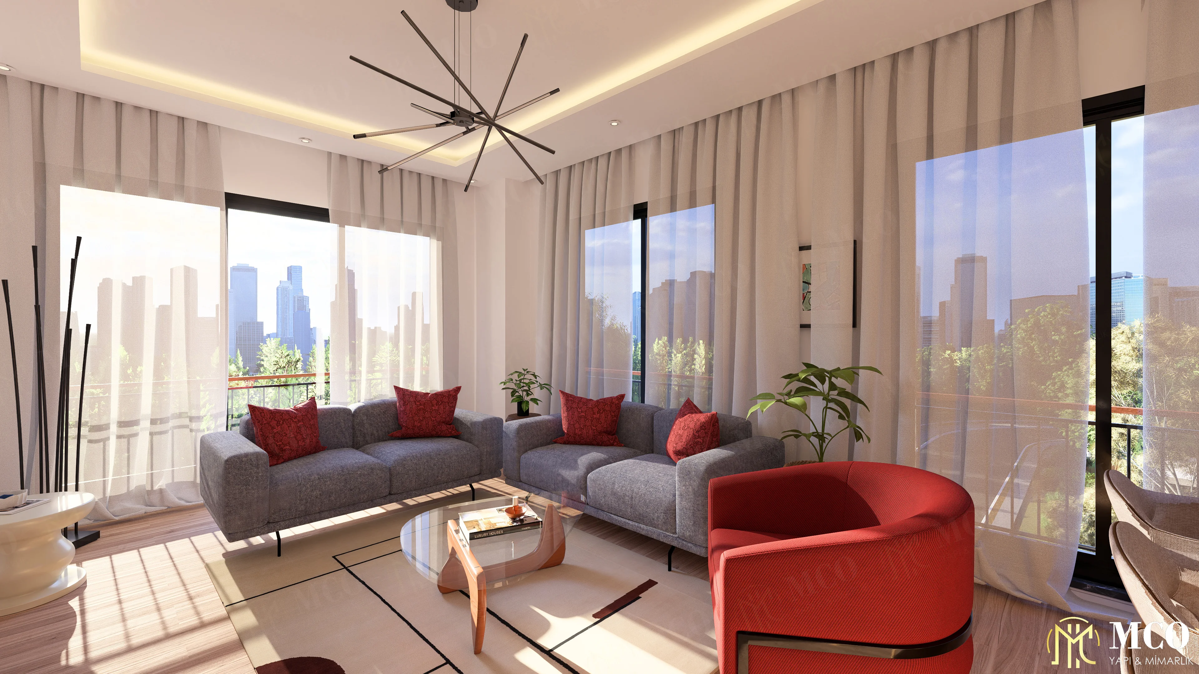 Ödemiş şantiye şefi denetiminde MCO Yapı tarafından uygulanan anahtar teslim ev tadilatı ve modern salon iç mekan dekorasyon projesi